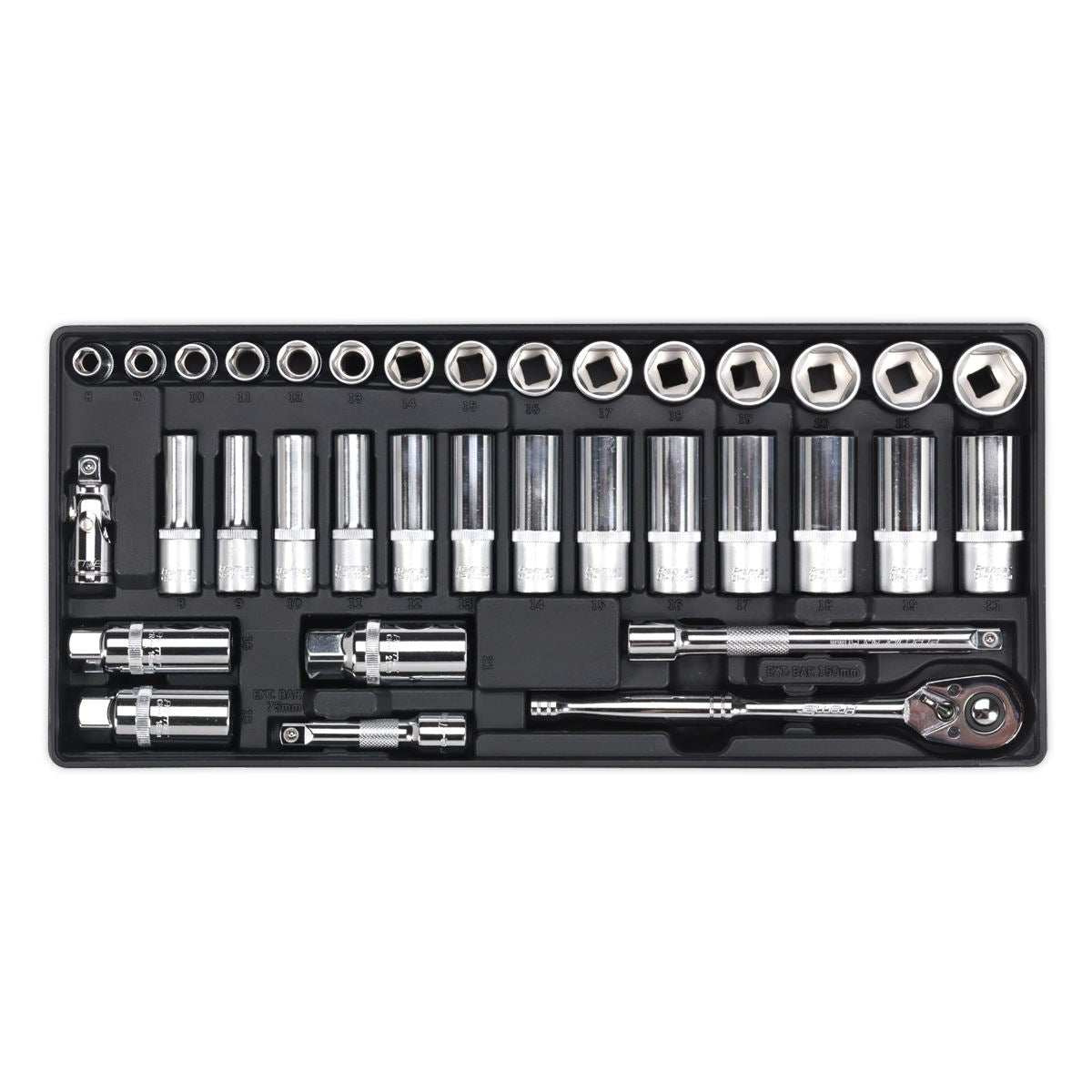 Sealey Tool Tray with Socket Set 35pc 3/8"Sq Drive TBT20
