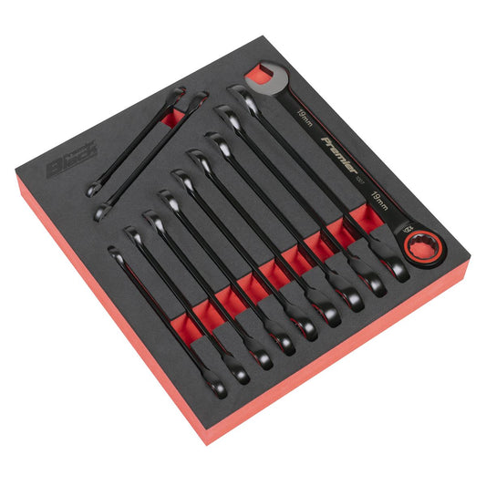 Sealey Premier Black Combination Ratchet Spanner Set 12pc AK63940B