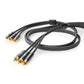 Composite Video Cable 3x RCA Male to 3x RCA Male Gun Metal Grey Braided Cable - CVTB24300GY20