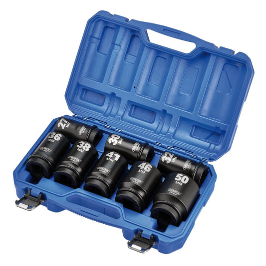Draper HI-TORQ Metric Deep Impact Socket Set, 1" Sq. Dr. (8 Piece)