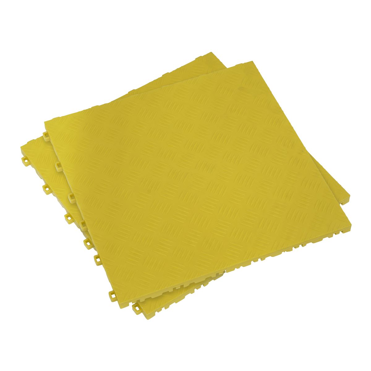 Sealey Polypropylene Floor Tile - Yellow Treadplate 400x400mm Pk 9 FT3Y