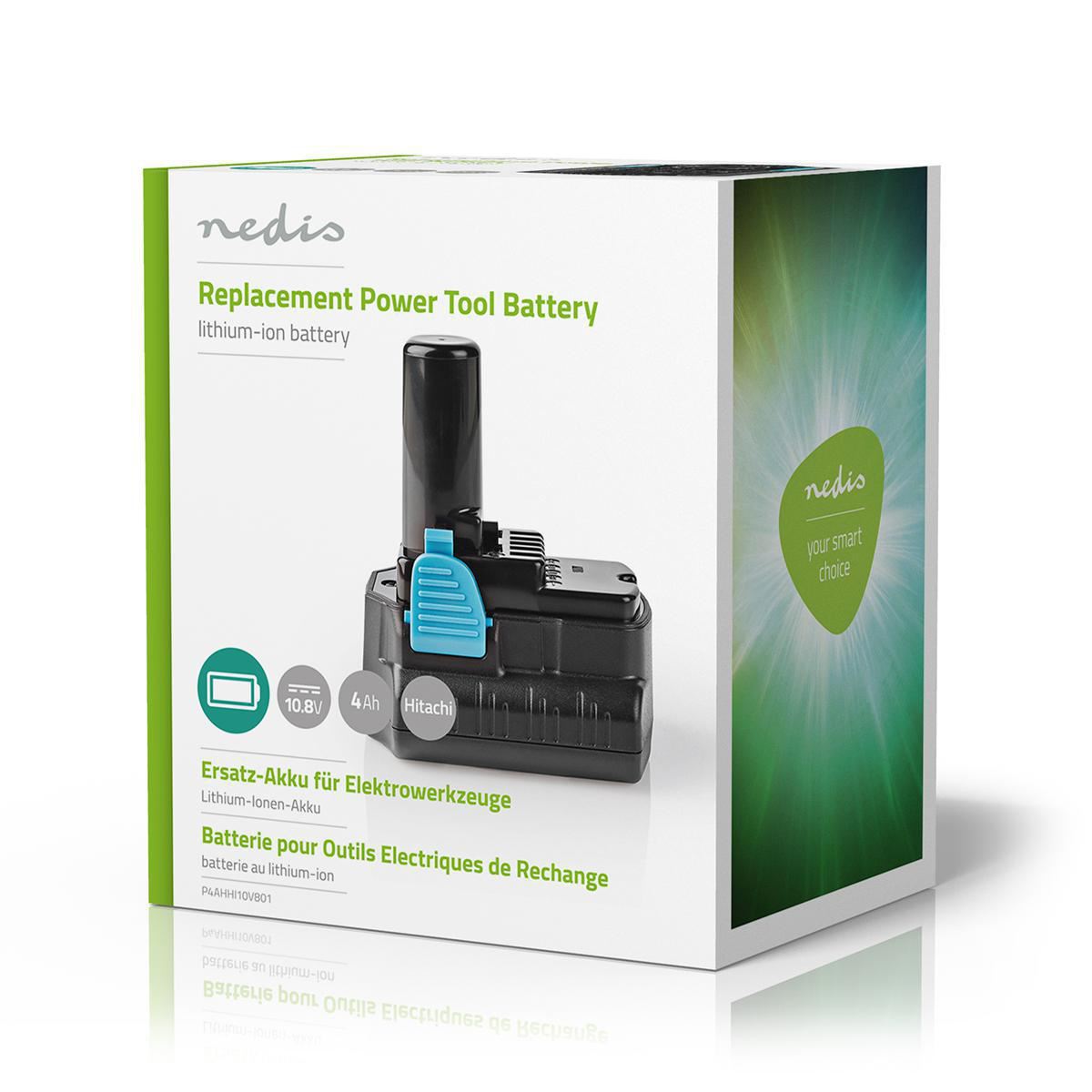 Nedis Power Tool Battery Li-Ion 10.8V 4Ah 43.2Wh Replacement for Hitachi