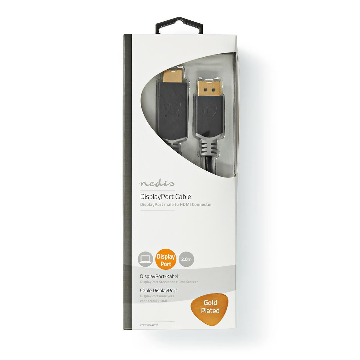 Nedis DisplayPort Cable DisplayPort Male HDMI Connector 8K@60Hz Gold Plated 2m