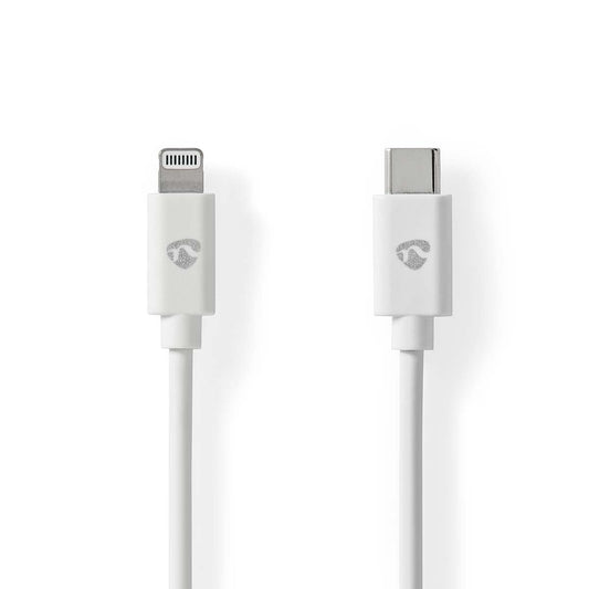 Lightning Cable USB2.0 Apple Lightning 8-Pin USB-C Male 480Mbps Nickel  2m White