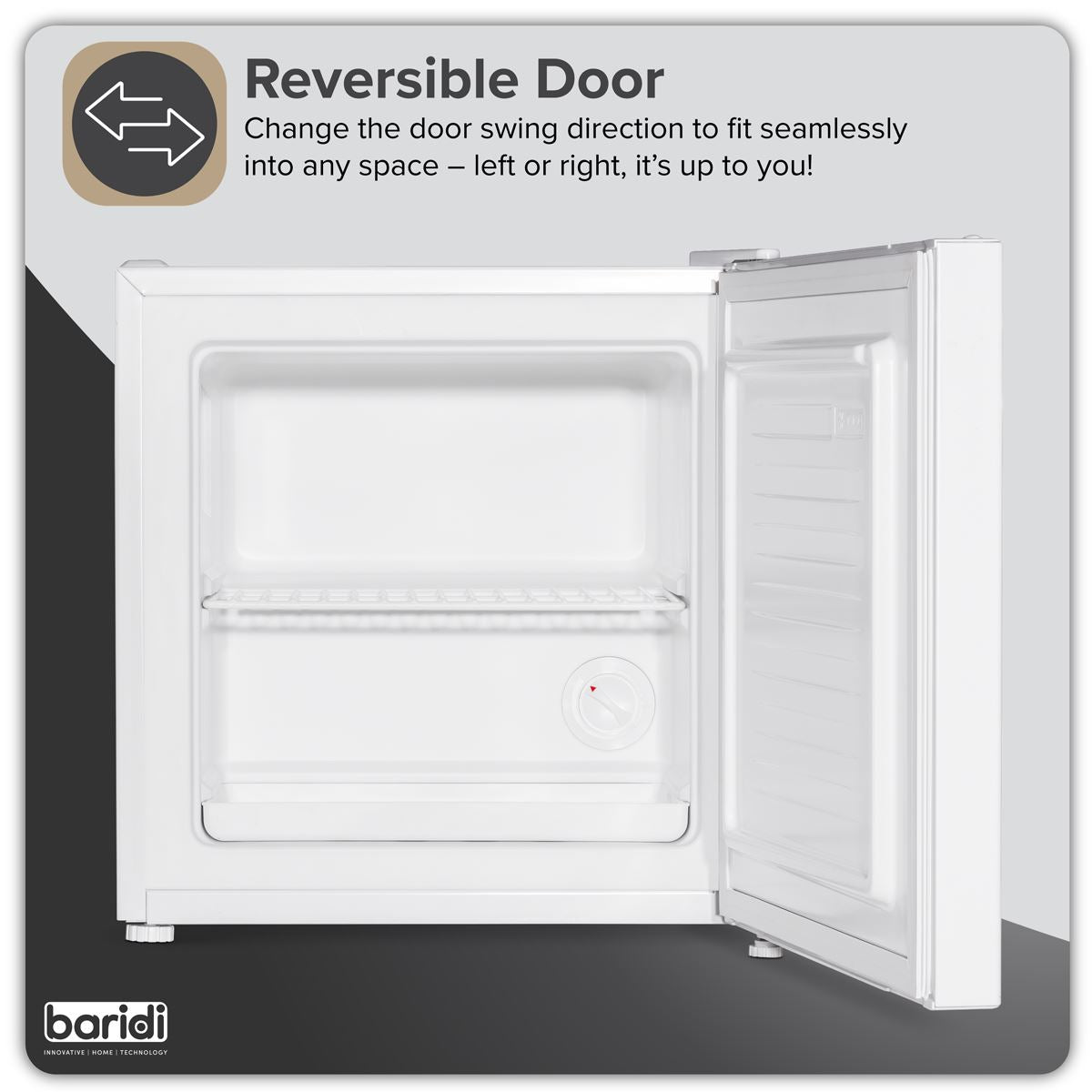 Baridi Mini Tabletop Fridge/Freezer, 31L Capacity - White DH254