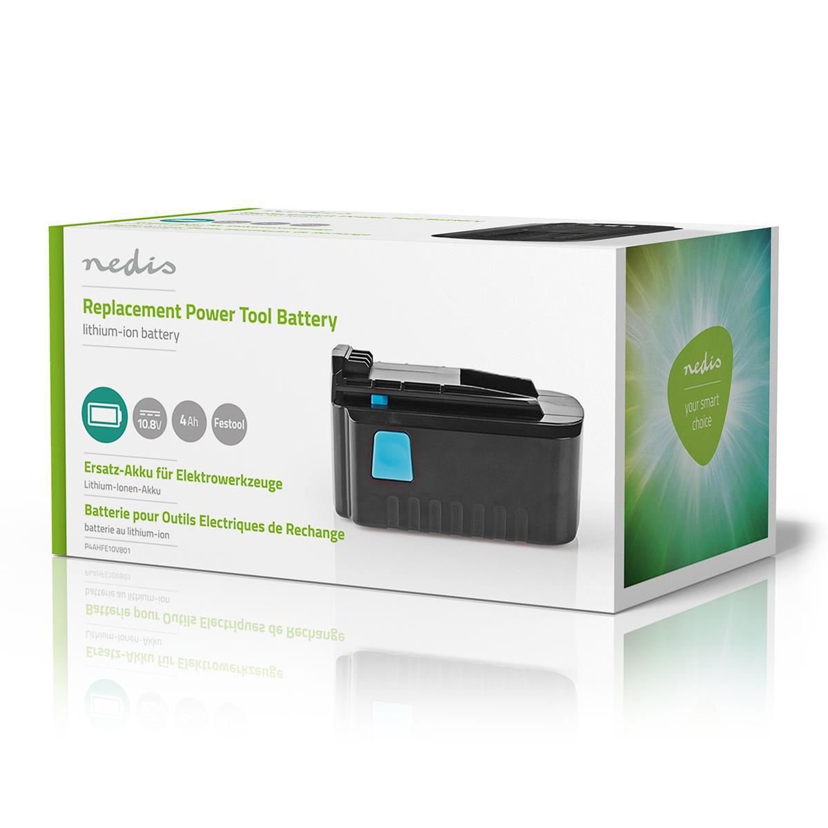 Nedis Power Tool Battery Li-Ion 10.8V 4Ah 43.2Wh Replacement for Festool