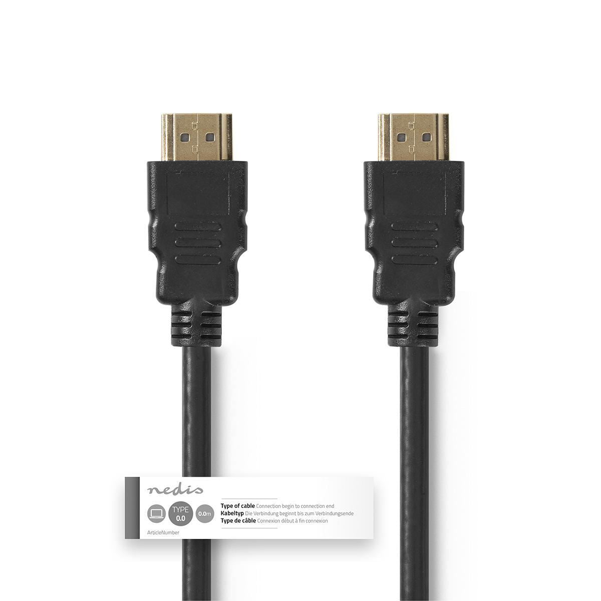 Nedis High Speed HDMI Cable with Ethernet to HDMI Connector 1m (Black) - CVGT34001BK10