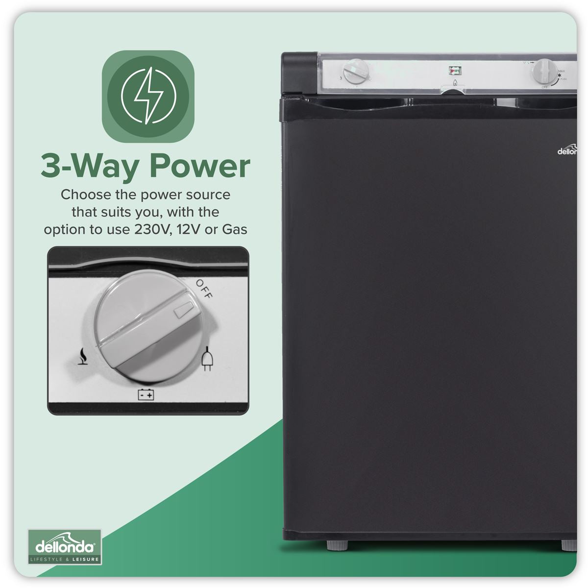 Dellonda 3-Way Fridge 60L DL159
