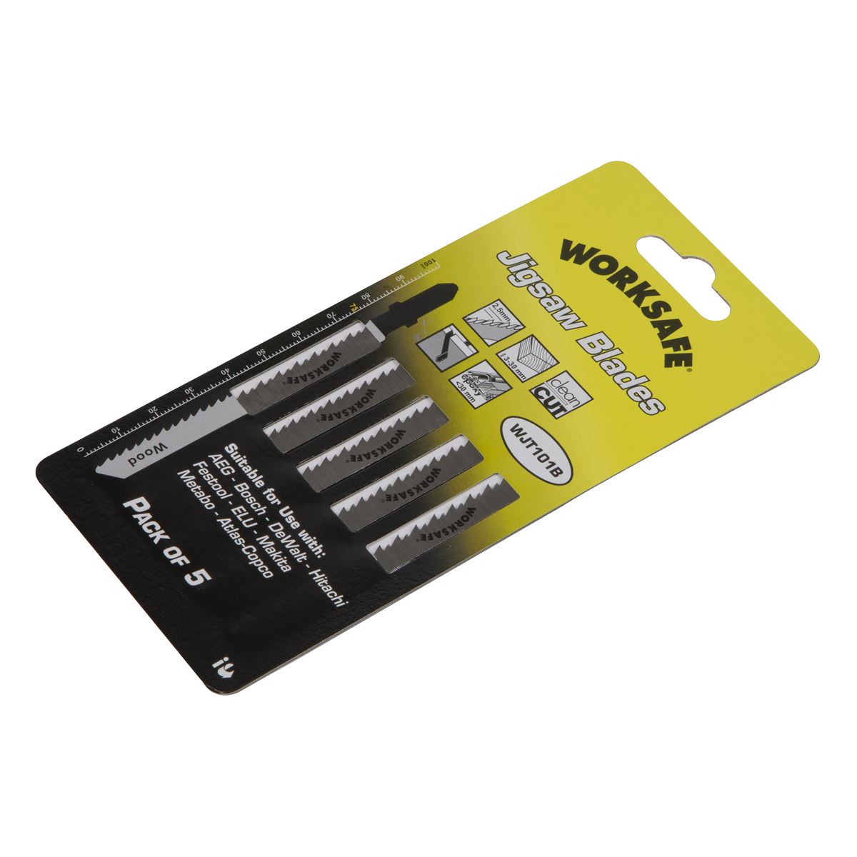 Sealey Jigsaw Blade 75mm 10tpi - Pack of 5 WJT101B