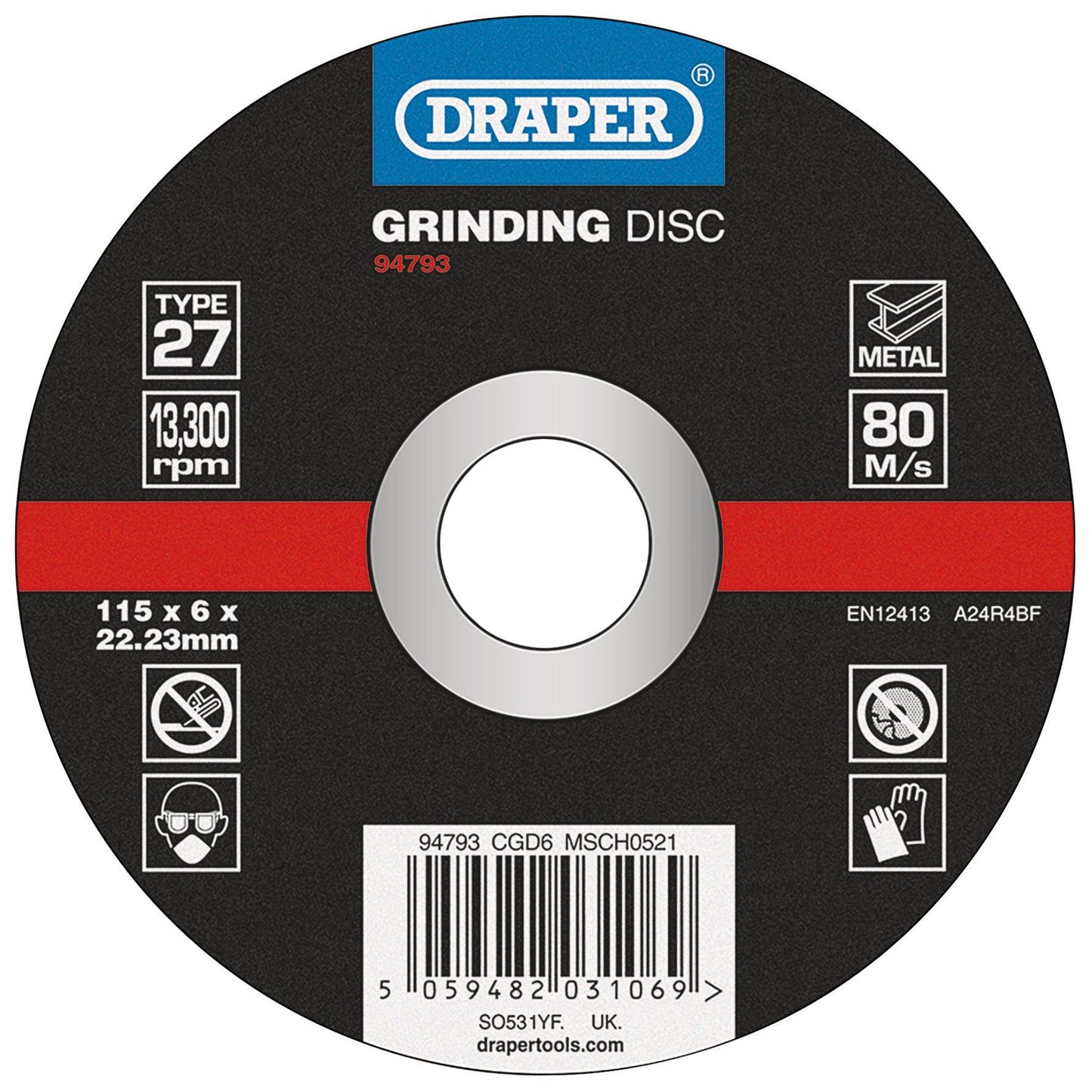 Draper Grind/Disc Metal - 115X6mm Dpc CGD6