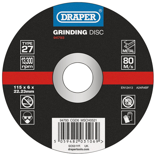 Draper Grind/Disc Metal - 115X6mm Dpc CGD6
