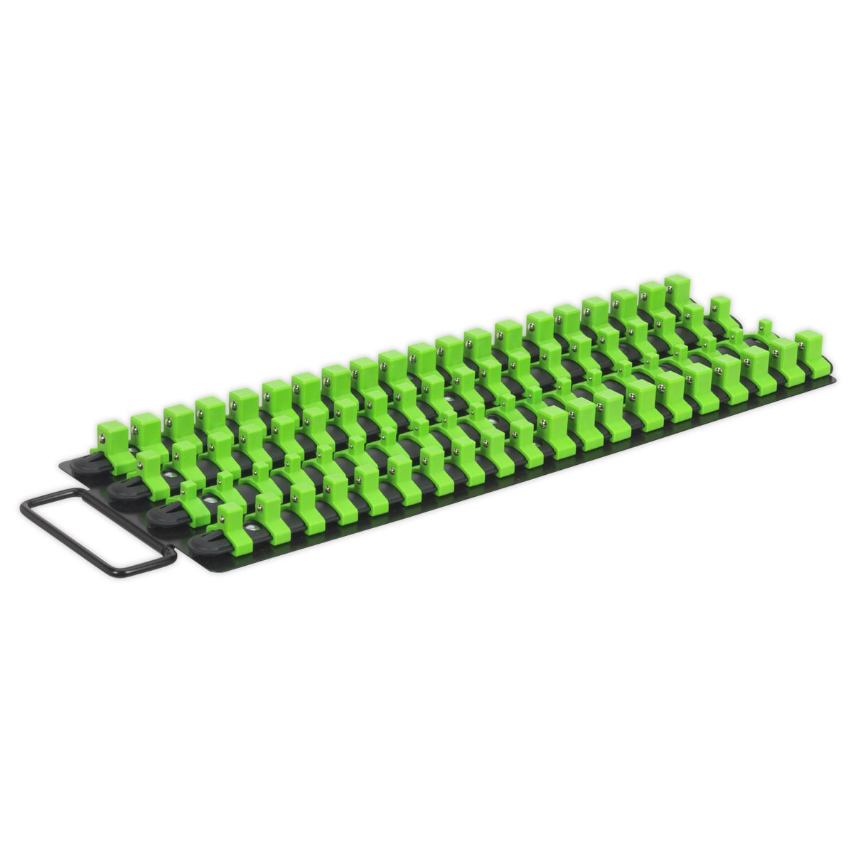 Sealey Socket Rail Tray 1/4", 3/8" & 1/2"Sq Drive - Hi-Vis Green AK27051HV