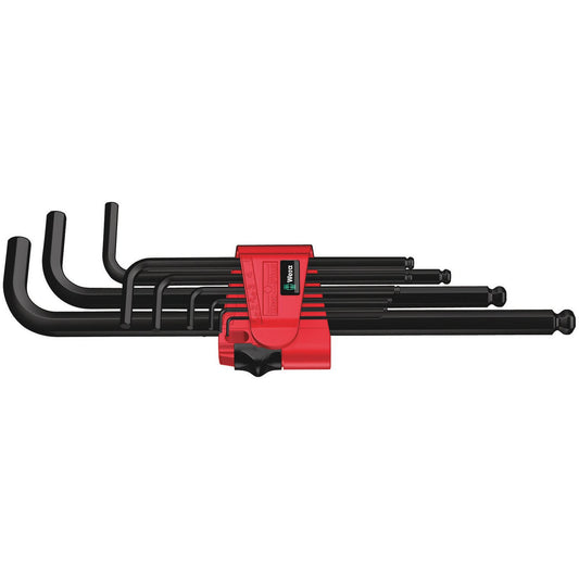 Wera 950Pkl/9Bmn Hex Key Set 1.5-10 Long B/End Blacklaser 9Pc 022086