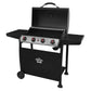Dellonda 4 Burner Gas BBQ Grill, Ignition, Thermometer, Black/Stainless Steel DG15