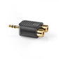 Nedis Stereo 10x Audio Adapter 3.5mm Male to 2x RCA Female Black - CAGP22940BKG