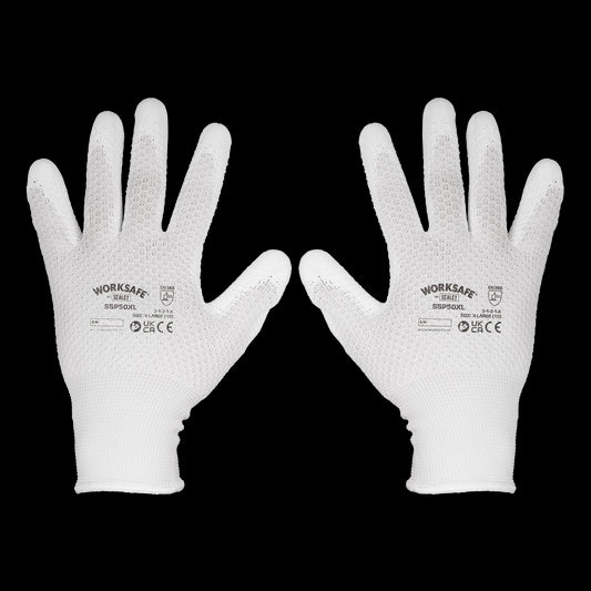 Worksafe White Precision Grip Gloves - (X-Large) - Box of 120 Pairs SSP50XL/B120