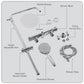 Baridi Thermostatic Shower Mixer Set, 20cm Round Head, Adjustable Rail - Chrome DH314