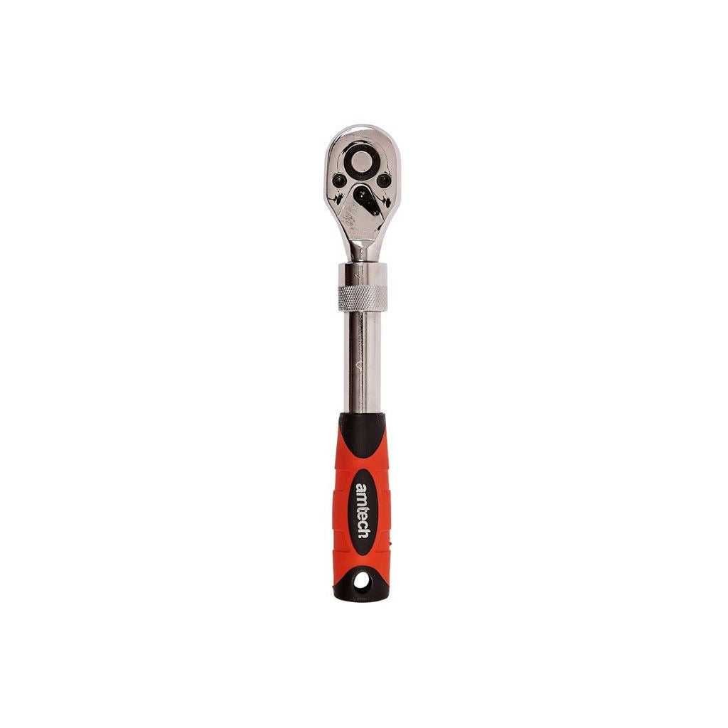 Amtech 1/4" Telescopic Heavy Duty Ratchet Handle Comfort Grip Sockets - I3440