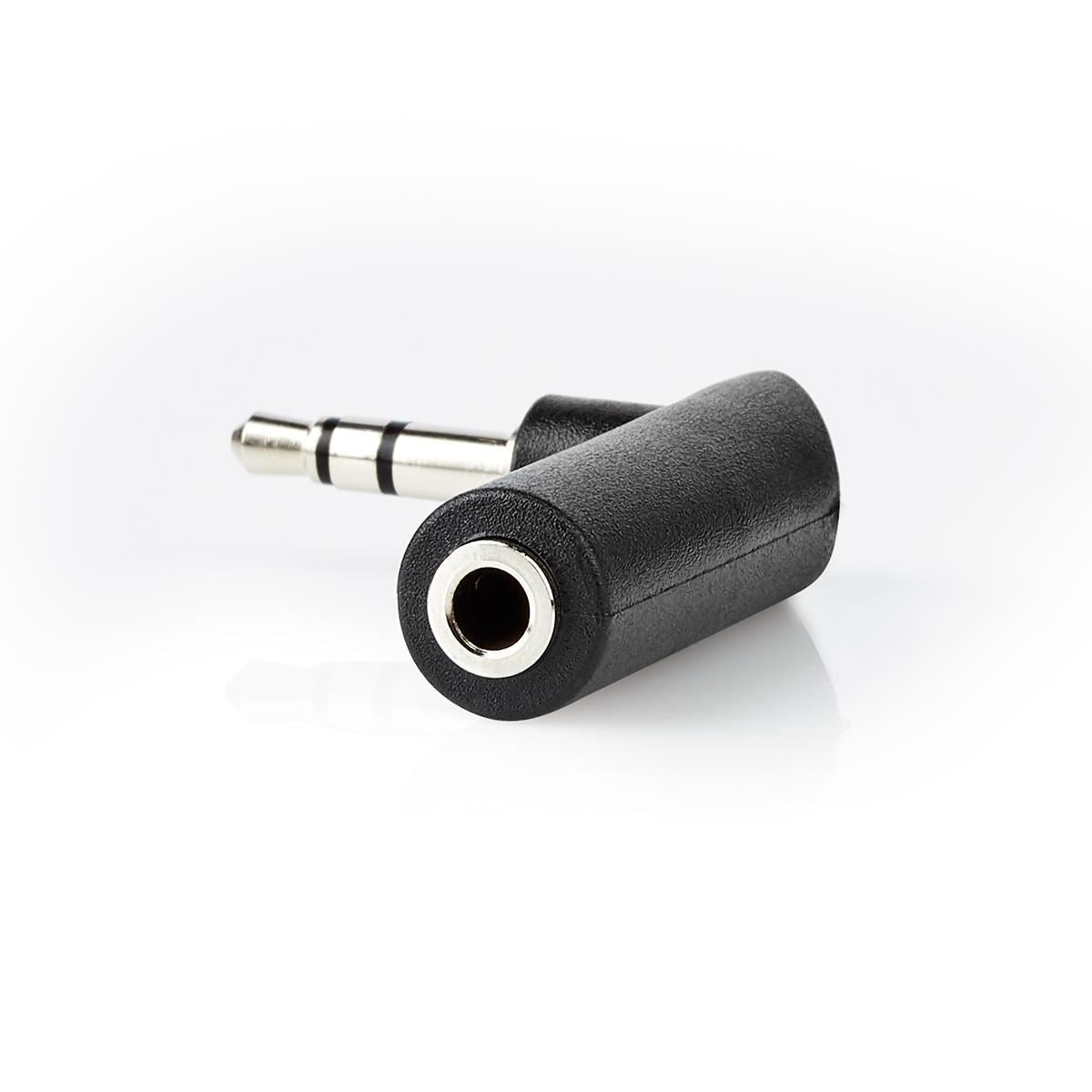 Stereo Audio Adapter 3.5mm Male to 3.5mm Female 90° Angled 3-Pole 10 Pcs Black
