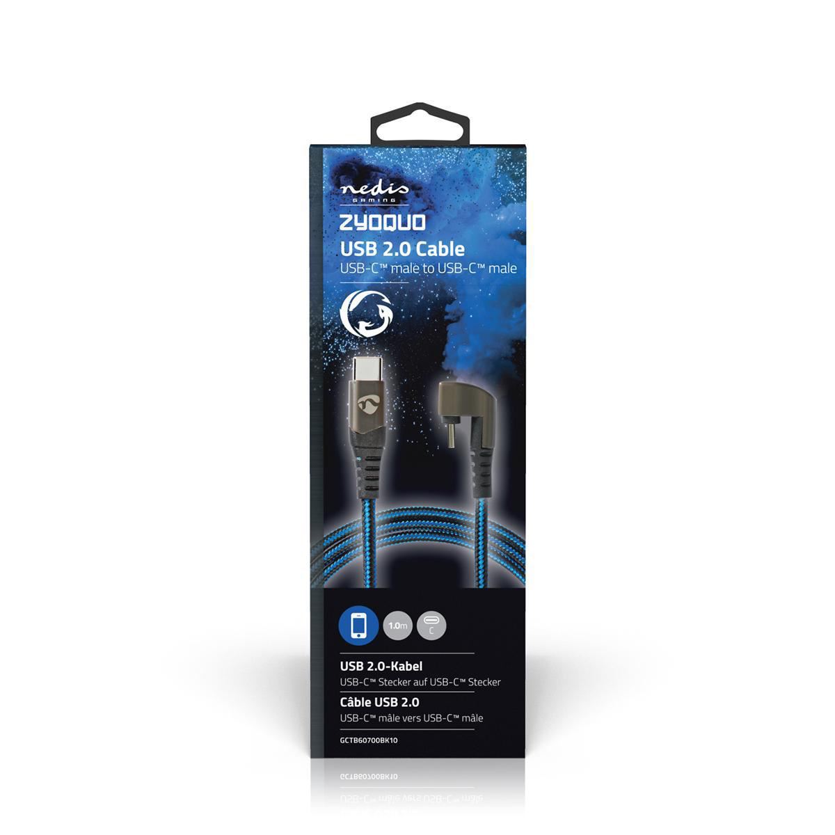 Nedis USB Cable USB 2.0 USB Type-C Male USB Type-C Male 480 Mbps Gold Plated 1m - GCTB60700BK10