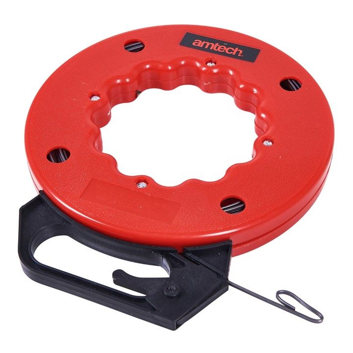 50ft Fish Tape Built In Lock Thread Cable Access Electrician Push Pull Conduit - S4190