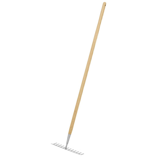 Sealey Premier Garden Rake with Long Ash Handle & Stainless Steel Tines GTWH011