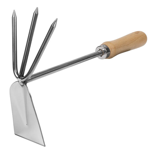 Sealey Premier  2-in-1 Hoe and Cultivator with Ash Handle, Stainless Steel Tines