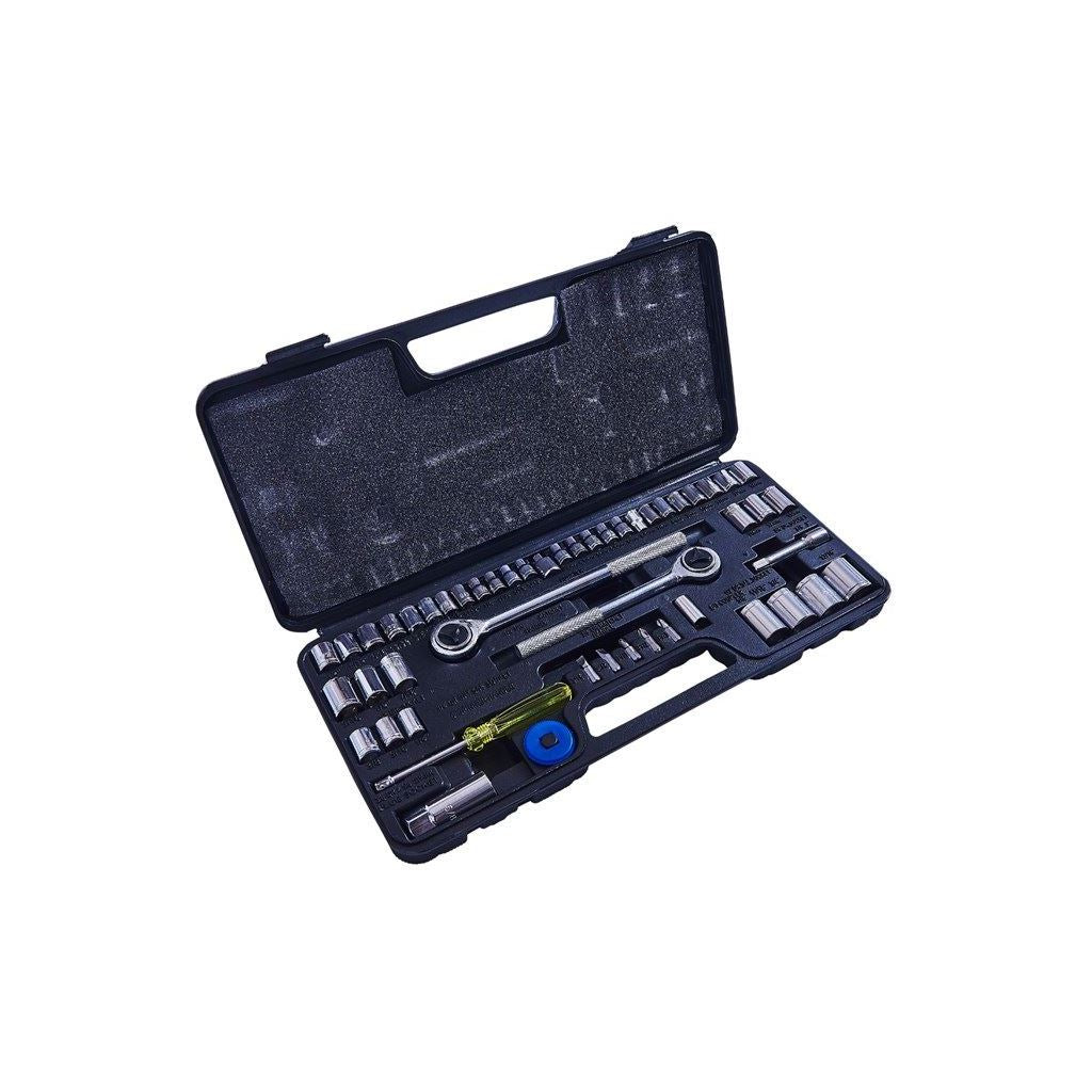Amtech 52 Piece Socket Set Triple Chrome Plated Strong Chrome Vanadium Steel - I0150