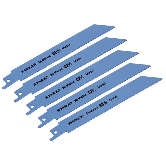 Sealey Reciprocating Saw Blade Metal 150mm 18tpi - Pack of 5 SRBR622EF