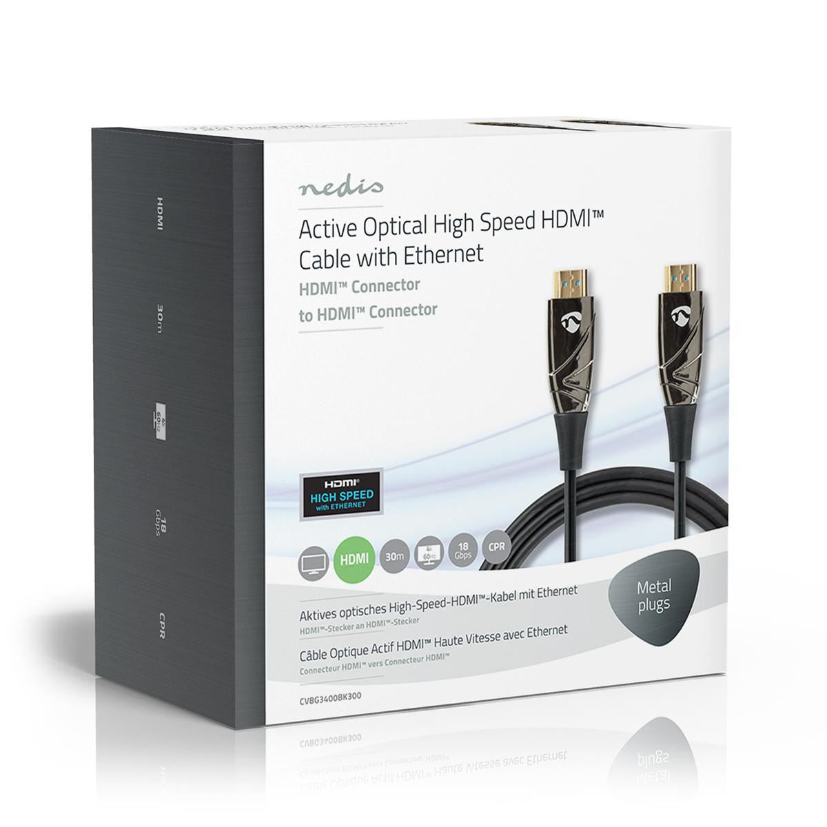 Nedis High Speed HDMI Cable with Ethernet AOC to HDMI Connector 30m - CVBG3400BK300