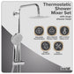 Baridi Thermostatic Shower Mixer Set, 20cm Round Head, Adjustable Rail - Chrome DH314