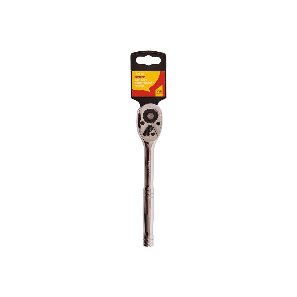Amtech 3/8" Drive Socket Pro Push Button Ratchet+Quick Release Mechanic Garage - I3525