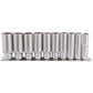 Draper 3/8'' Square Drive Deep Socket Set 16401 On Metal Rail 10 Piece