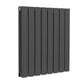Baridi Horizontal Radiator Contemporary Double Flat Panel Design 600 x 560mm � Anthracite DH339