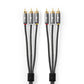 Composite Video Cable 3x RCA Male to 3x RCA Male Gun Metal Grey Braided Cable - CVTB24300GY20