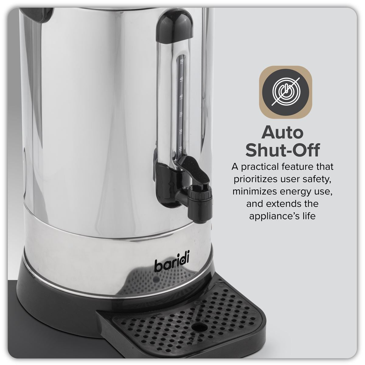 Baridi Hot Water Boiler/Tea Urn 10L Capacity, Stainless Steel DH269