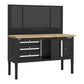 Sealey Superline Pro Modular Workbench, 3 Drawers Cupboard Wooden Worktop 1525mm