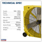Sealey Premier 36" Industrial High Velocity Rotomold Drum Fan 3-Speed 110V
