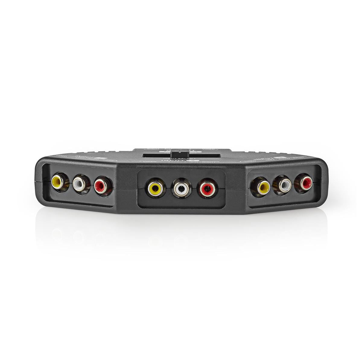 Nedis 3-Port AV Switch 3x RCA (RWY) Input to 1x RCA (RWY) Output Black - VSWI2403BK