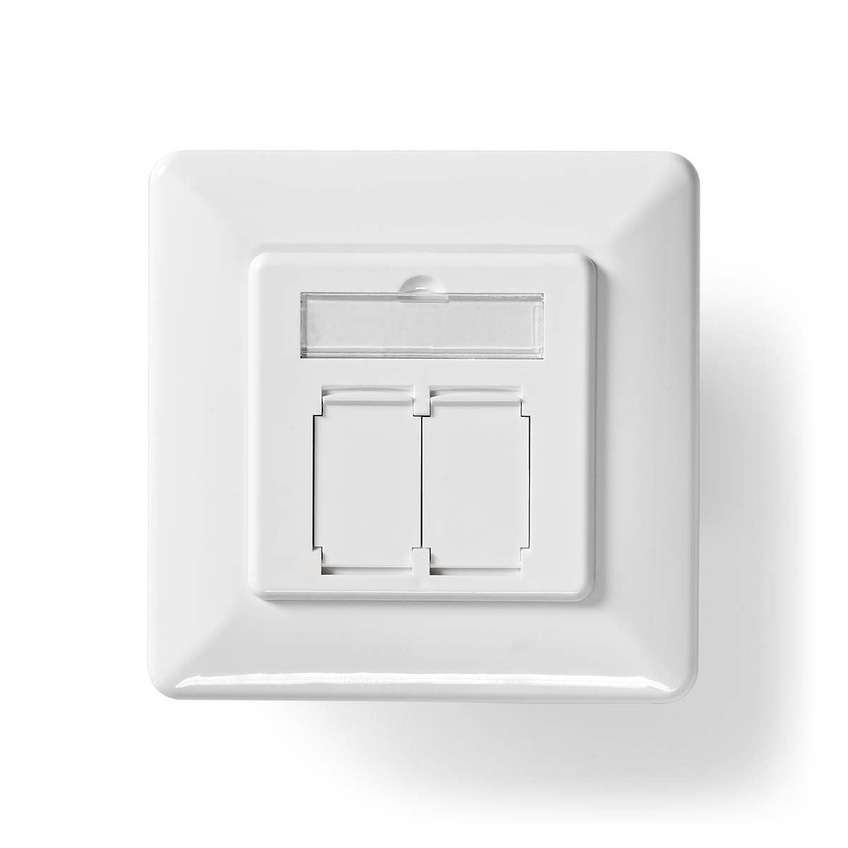 Network Wall Box In-Wall 2 ports CAT6 Straight Female Gold Plated PVC White Box - CCBW89200IV