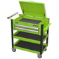 Sealey HD Mobile Tool & Parts Trolley 2 Drawer-Locking Top HV Green AP760MHV