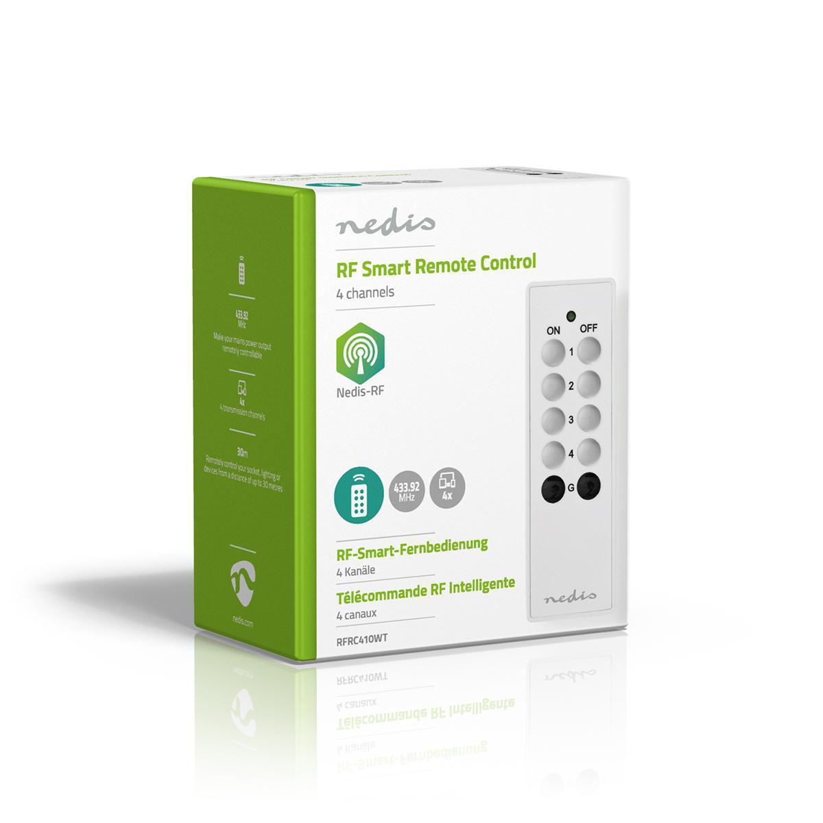 Nedis RF Remote 4 Channels Compatible with most  433.92MHz systems - RFRC410WT