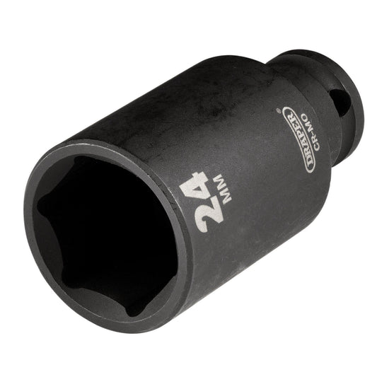 Draper HI-TORQ Metric Deep Impact Socket, 3/8" Sq. Dr., 24mm