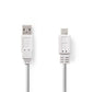 Nedis USB 2.0 Flat Cable A Male to Micro B Male 1m White CCGP60410WT10