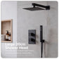Baridi Concealed Thermostatic Shower Set 20 x 20cm Square Head & Hand Shower