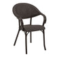 Dellonda Armchair Weather Resistant PP Body Stackable x 6, Dark Wood DG205