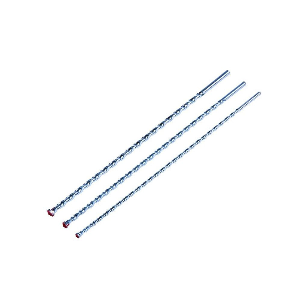 3 Piece Masonary Drill Bit Set Includes Sizes: 8/10 & 12mm 400mm Long Length - F2800