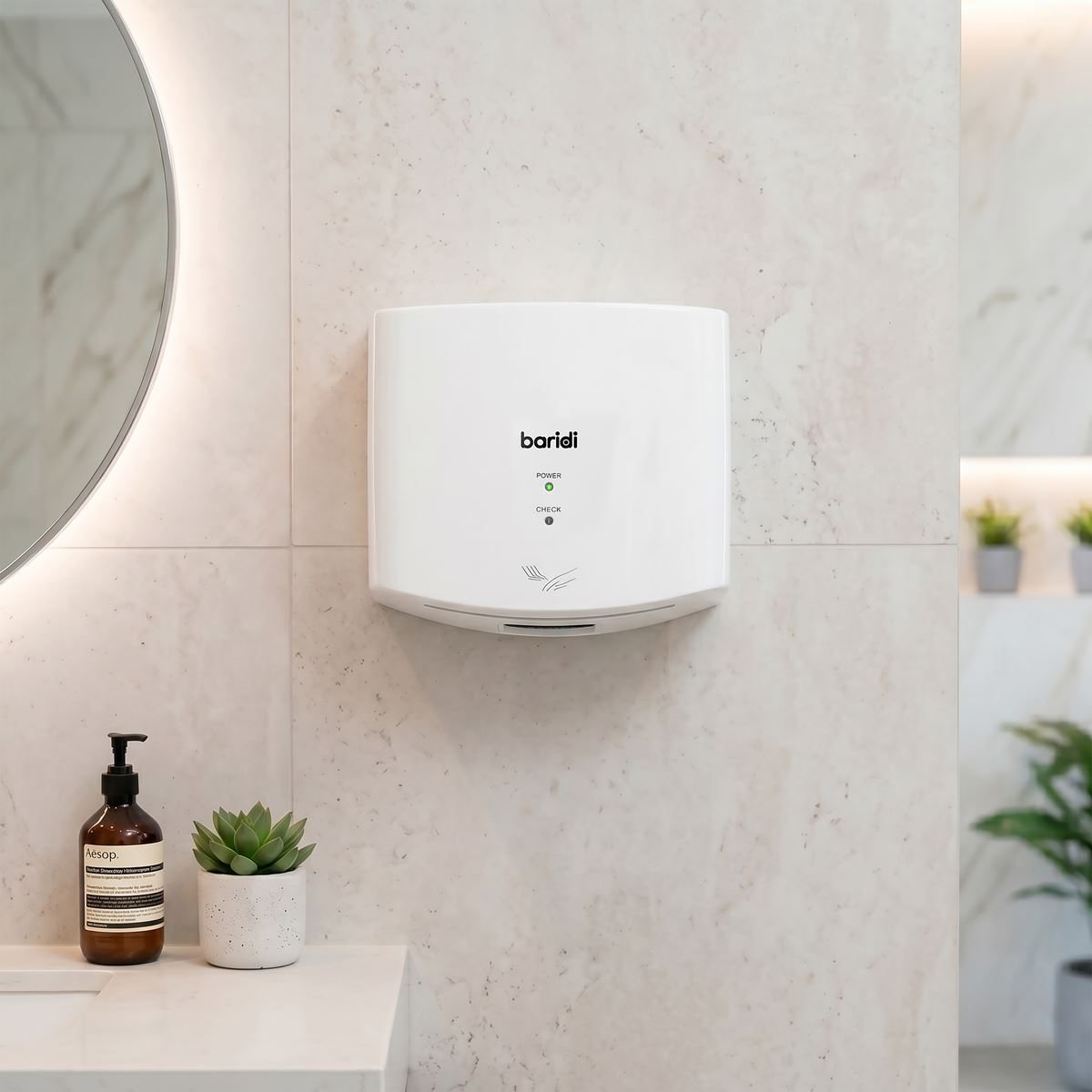 Baridi High Speed Hand Dryer with Auto Sensor 1400-1650W - White DH378