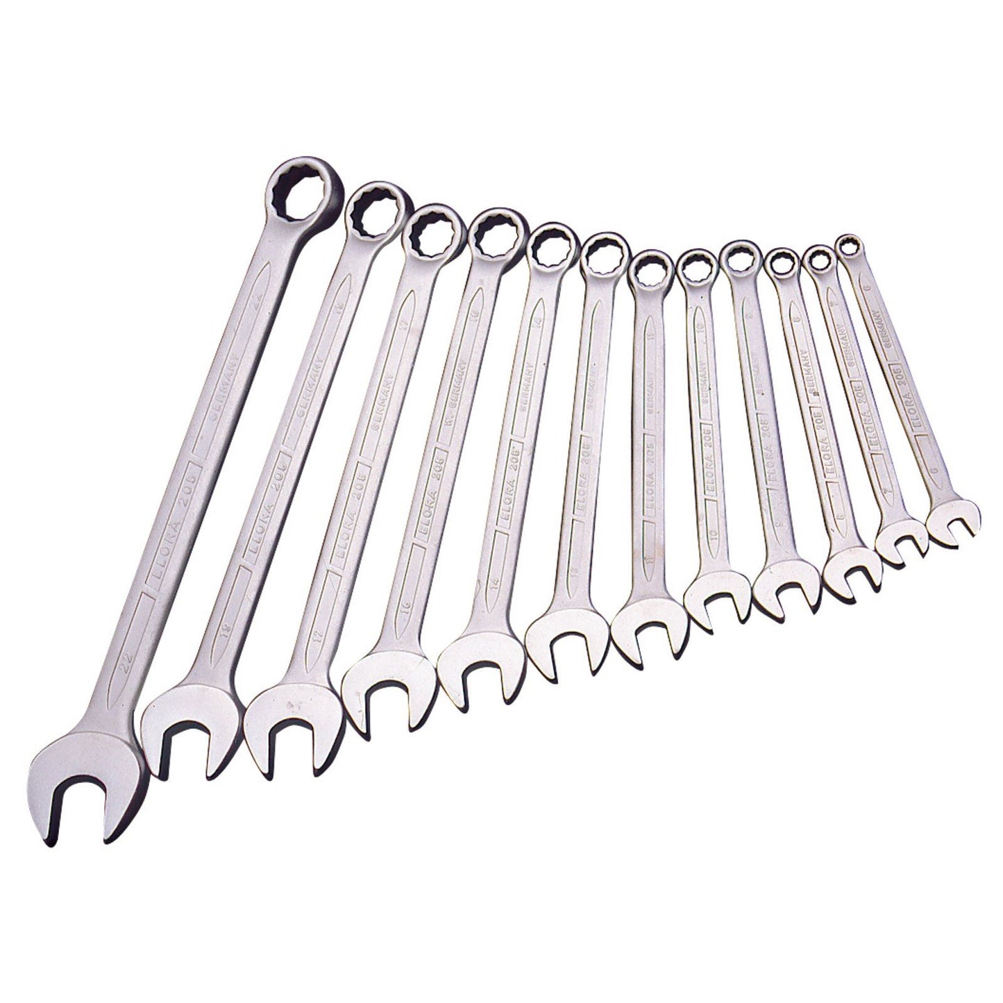 Elora 03090 205 S12M 12 Piece Long Metric Combination Spanner Set