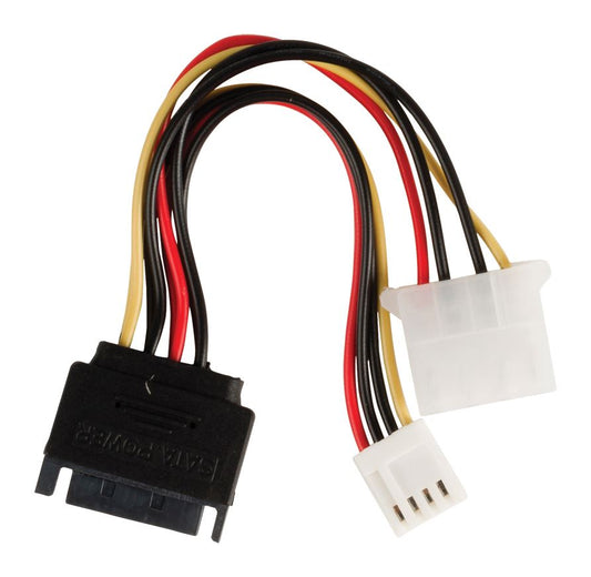 Glaxio Internal power adapter cable SATA 15-pin male to Molex female + FDD female 0.15m multicolour